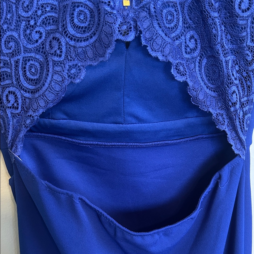 Emerald Sundae Royal Blue Asymmetrical Dress - Picture 4 of 11